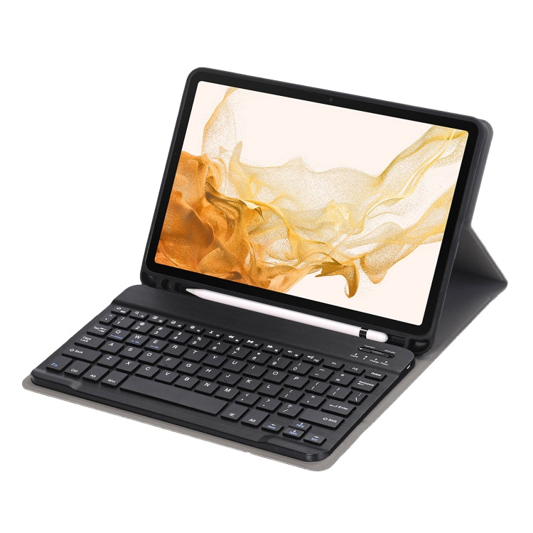 A870B Bluetooth Keyboard Leather Case with Holder & TPU Pen Slot For Samsung Galaxy Tab S8 11 inch SM-X700 / SM-X706(Blue) - Samsung Keyboard by PMC TechLife | Online Shopping South Africa | PMC TechLife