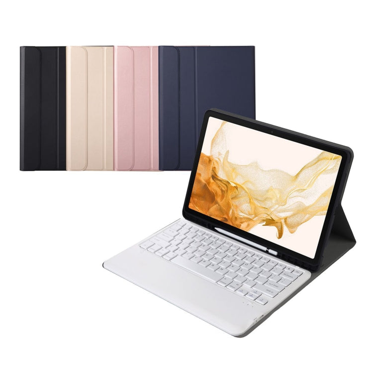A800B Split Bluetooth Keyboard Leather Case with Holder & Pen Slot For Samsung Galaxy Tab S8+ X800(Rose Gold) - Samsung Keyboard by PMC TechLife | Online Shopping South Africa | PMC TechLife