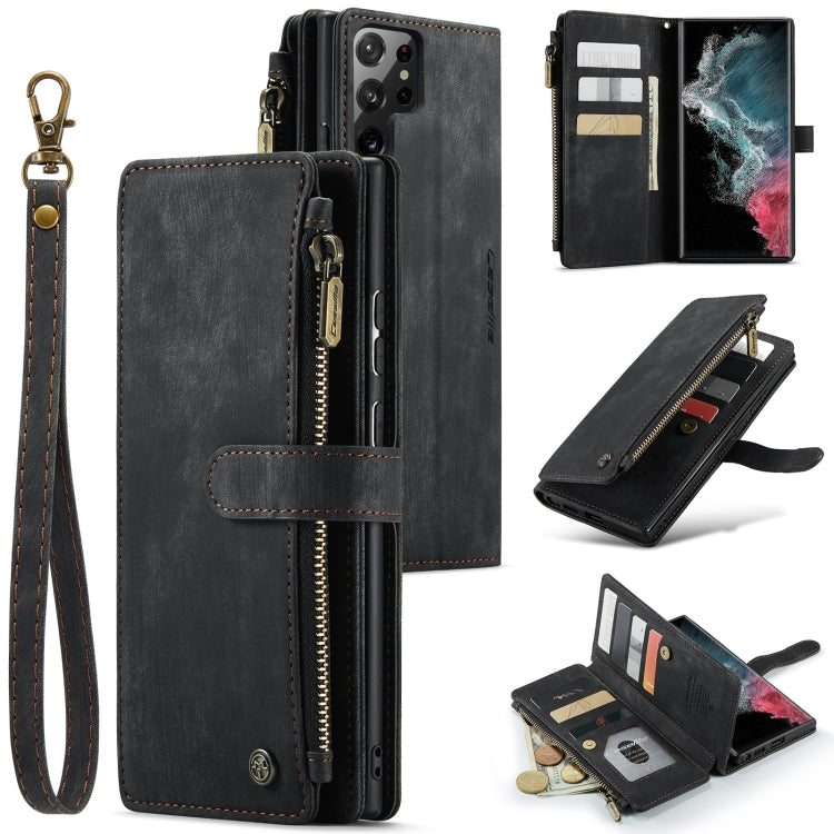 For Samsung Galaxy S22 Ultra 5G CaseMe C30 Multifunctional Phone Leather Case with Holder & Card Slot & Wallet(Black) - free shipping - PMC Jewellery - Order now!