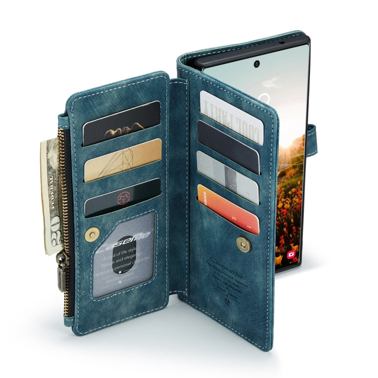 For Samsung Galaxy S22 Ultra 5G CaseMe C30 Multifunctional Phone Leather Case with Holder & Card Slot & Wallet(Blue) - free shipping - PMC Jewellery - Order now!