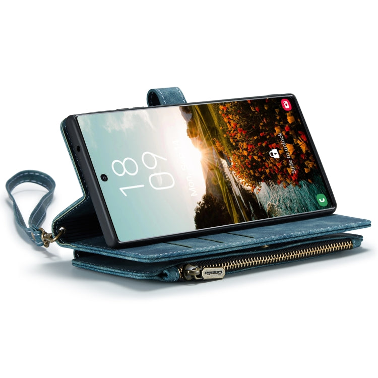 For Samsung Galaxy S22 Ultra 5G CaseMe C30 Multifunctional Phone Leather Case with Holder & Card Slot & Wallet(Blue) - free shipping - PMC Jewellery - Order now!