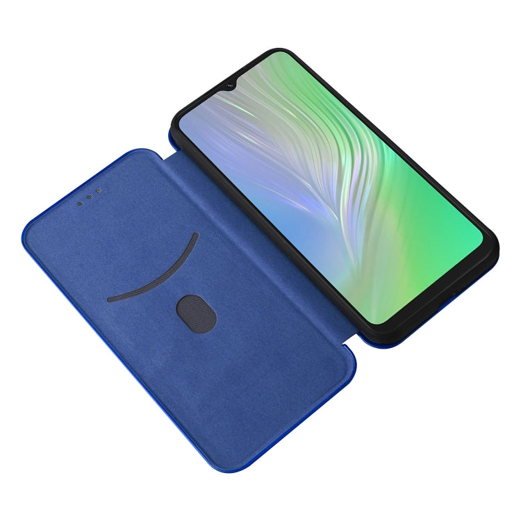 For Blackview A55 Carbon Fiber Texture Horizontal Flip PU Phone Case(Blue) - More Brand by PMC TechLife | Online Shopping South Africa | PMC TechLife | Buy Now Pay Later Mobicred