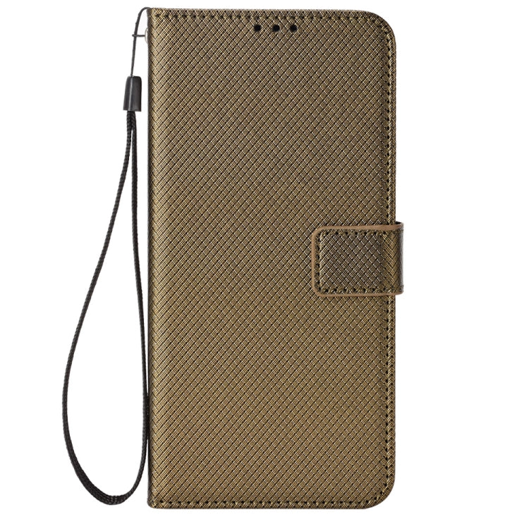 For DOOGEE N40 Pro Diamond Texture Leather Phone Case(Brown) - Doogee Cases by PMC TechLife | Online Shopping South Africa | PMC TechLife | Buy Now Pay Later Mobicred