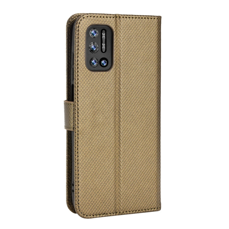 For DOOGEE N40 Pro Diamond Texture Leather Phone Case(Brown) - Doogee Cases by PMC TechLife | Online Shopping South Africa | PMC TechLife | Buy Now Pay Later Mobicred