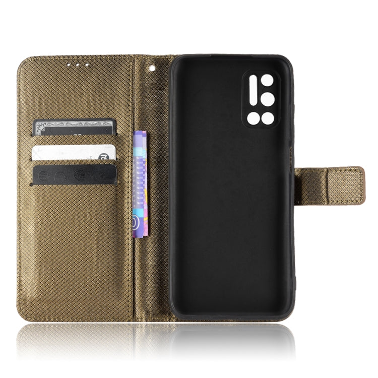 For DOOGEE N40 Pro Diamond Texture Leather Phone Case(Brown) - Doogee Cases by PMC TechLife | Online Shopping South Africa | PMC TechLife | Buy Now Pay Later Mobicred