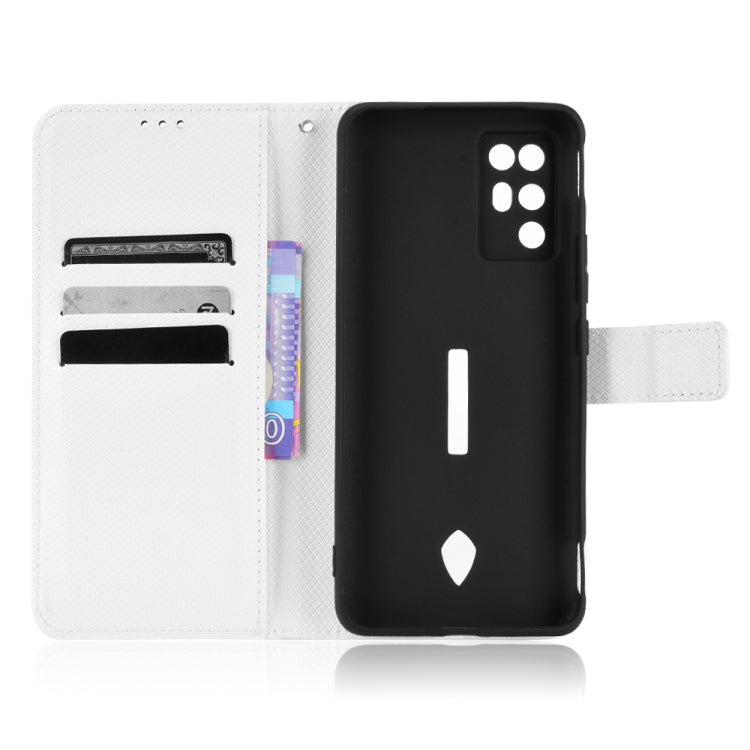 For ZTE Nubia Red Magic 6R Diamond Texture Leather Phone Case(White) - ZTE Cases by PMC TechLife | Online Shopping South Africa | PMC TechLife