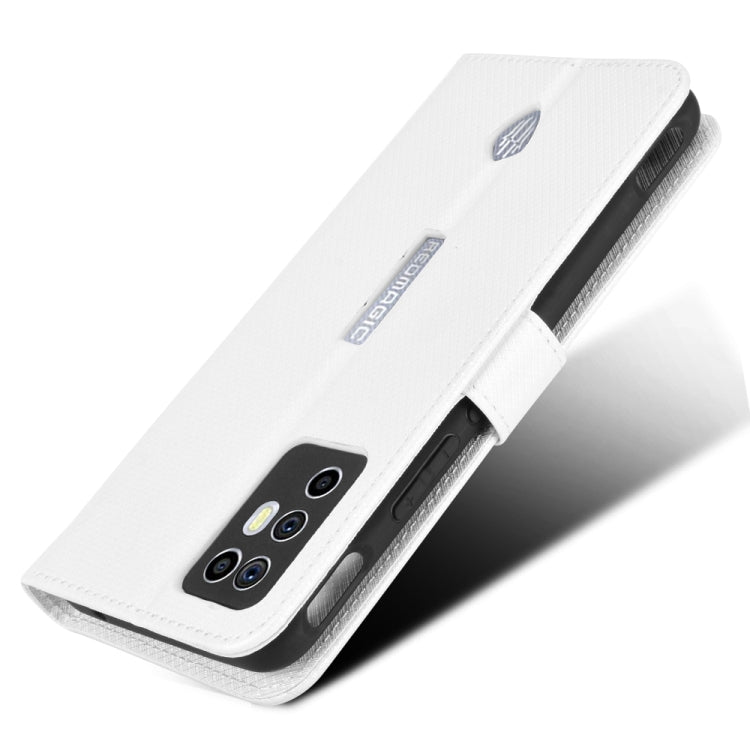 For ZTE Nubia Red Magic 6R Diamond Texture Leather Phone Case(White) - ZTE Cases by PMC TechLife | Online Shopping South Africa | PMC TechLife