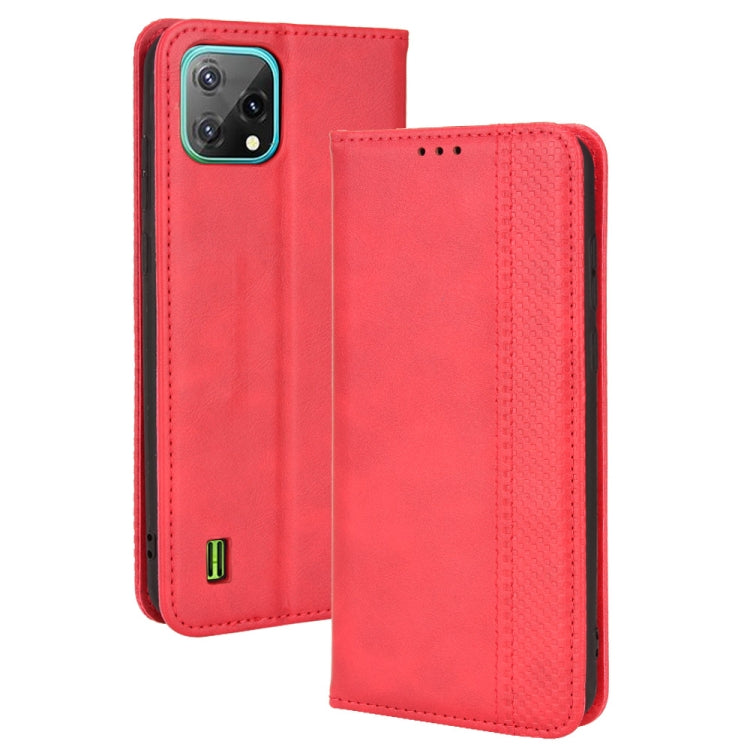 For Blackview A55 Magnetic Buckle Retro Crazy Horse Leather Phone Case(Red) - More Brand by PMC TechLife | Online Shopping South Africa | PMC TechLife | Buy Now Pay Later Mobicred