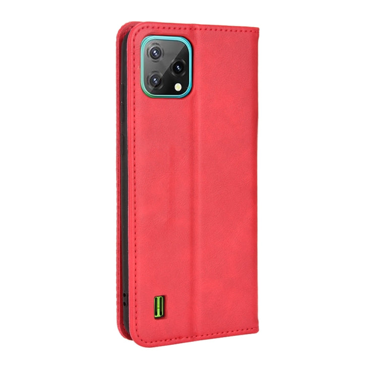 For Blackview A55 Magnetic Buckle Retro Crazy Horse Leather Phone Case(Red) - More Brand by PMC TechLife | Online Shopping South Africa | PMC TechLife | Buy Now Pay Later Mobicred