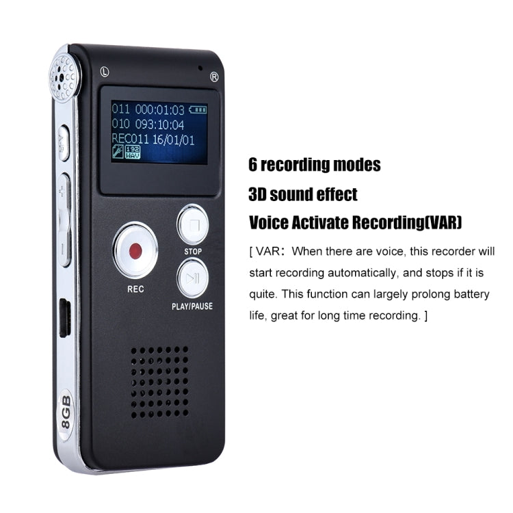 SK-012 4GB USB Dictaphone Digital Audio Voice Recorder with WAV MP3 Player VAR Function(Grey) - Other Style by PMC TechLife | Online Shopping South Africa | PMC TechLife | Buy Now Pay Later Mobicred