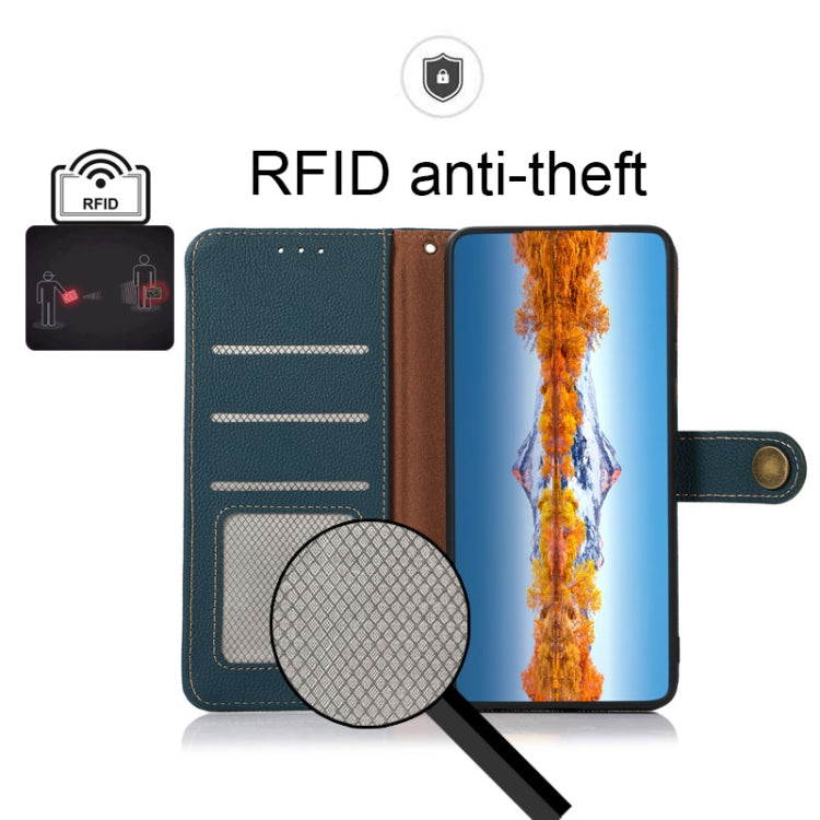 For Google Pixel 7 Pro 5G KHAZNEH Custer Genuine Leather RFID Phone Case(Green) - Google Cases by PMC TechLife | Online Shopping South Africa | PMC TechLife | Buy Now Pay Later Mobicred