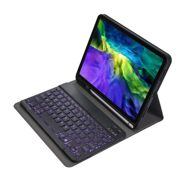 A11BS Lambskin Texture Ultra-thin Bluetooth Keyboard Leather Case with Pen Holder & Backlight For iPad Air 5 2022 / Air 4 2020 10.9 & Pro 11 inch 2021 / 2020 / 2018(Blue) - Universal by PMC TechLife | Online Shopping South Africa | PMC TechLife