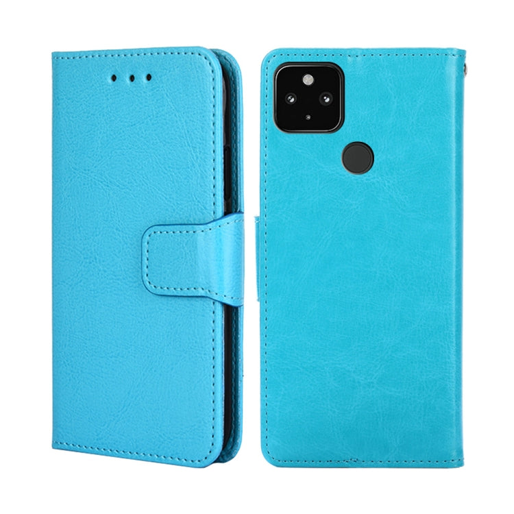 For Google Pixel 5 XL 5G / Pixel 4A  5GCrystal Texture Leather Phone Case(Light Blue) - Google Cases by PMC TechLife | Online Shopping South Africa | PMC TechLife