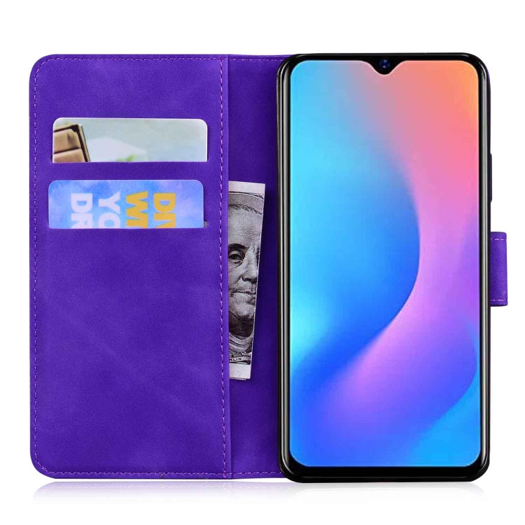 For Blackview A60 Pro Skin Feel Pure Color Flip Leather Phone Case(Purple) - More Brand by PMC TechLife | Online Shopping South Africa | PMC TechLife | Buy Now Pay Later Mobicred