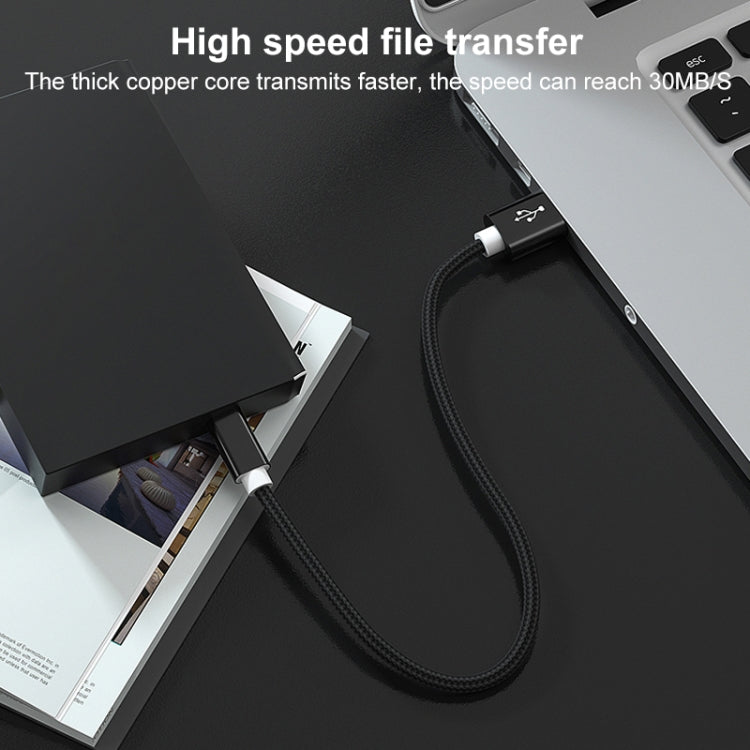 5 PCS Mini USB to USB A Woven Data / Charge Cable for MP3, Camera, Car DVR, Length:2m(Black) - free shipping - PMC TechLife - Order now!