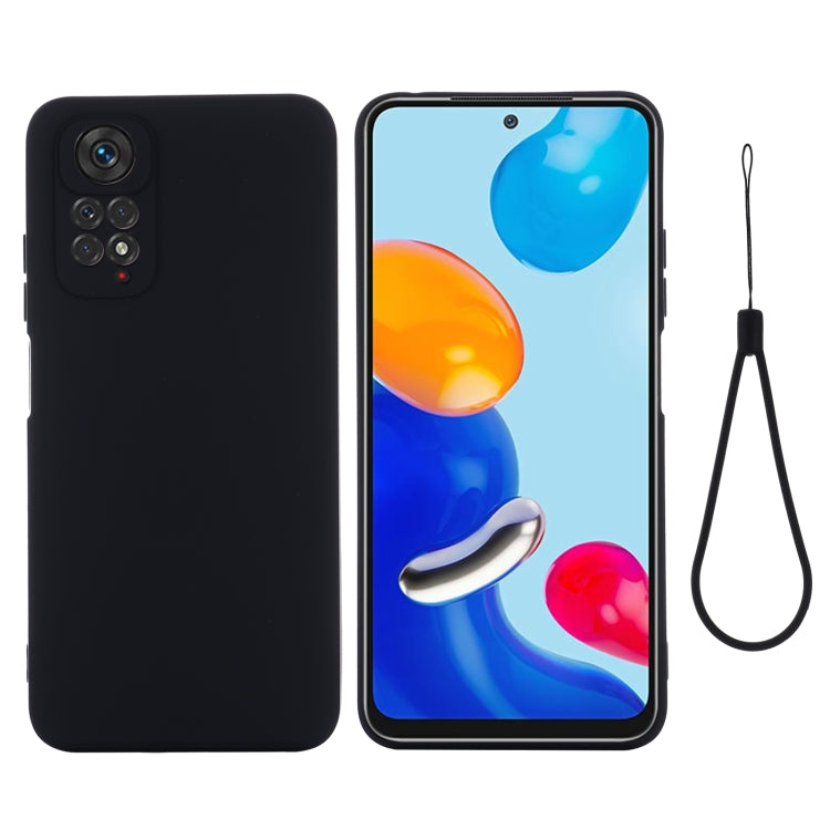 For Xiaomi Redmi Note 11 Pro 4G / 5G Pure Color Liquid Silicone Shockproof Phone Case(Black) - Xiaomi Cases by PMC TechLife | Online Shopping South Africa | PMC TechLife