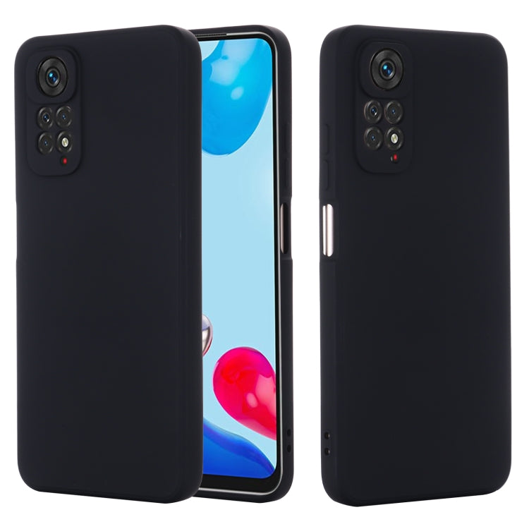 For Xiaomi Redmi Note 11 Pro 4G / 5G Pure Color Liquid Silicone Shockproof Phone Case(Black) - Xiaomi Cases by PMC TechLife | Online Shopping South Africa | PMC TechLife