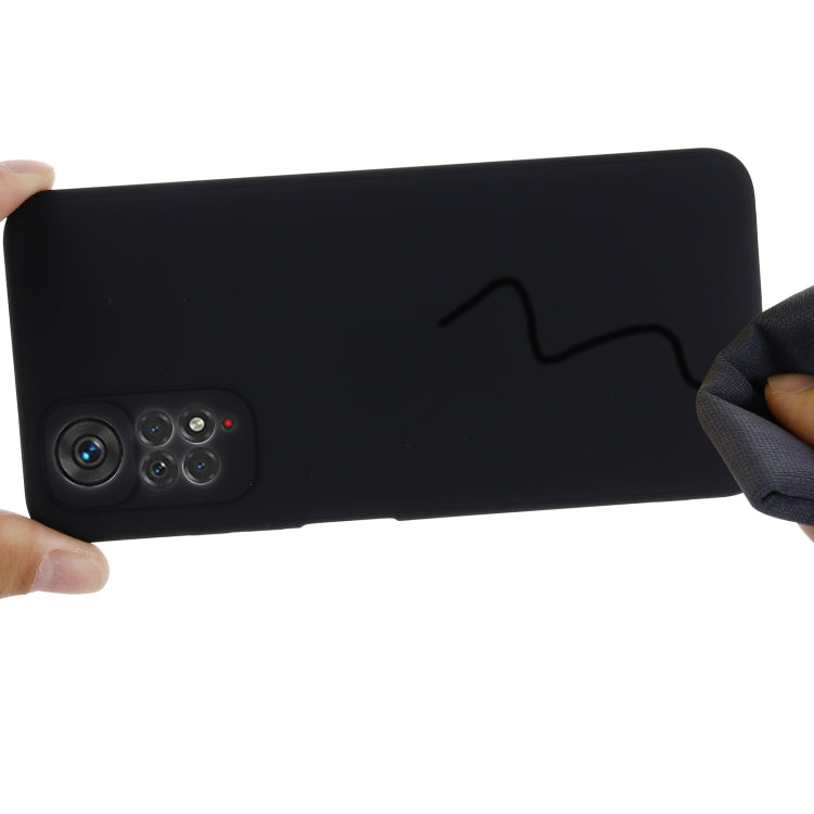 For Xiaomi Redmi Note 11 Pro 4G / 5G Pure Color Liquid Silicone Shockproof Phone Case(Black) - Xiaomi Cases by PMC TechLife | Online Shopping South Africa | PMC TechLife