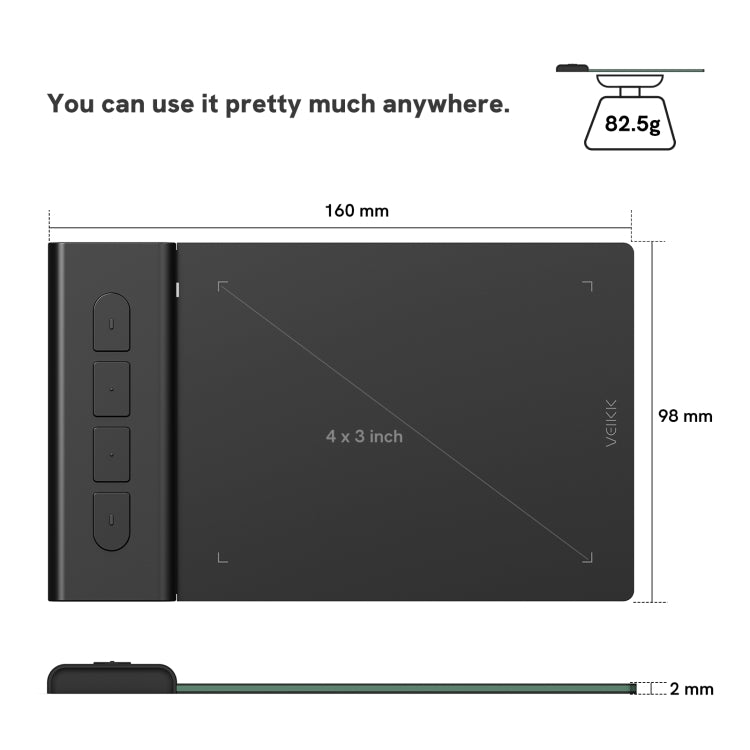 VEIKK VK430 4x3 inch 8192 Levels Pressure Sensitivity Digital Drawing Board - free shipping - PMC TechLife - Order now!