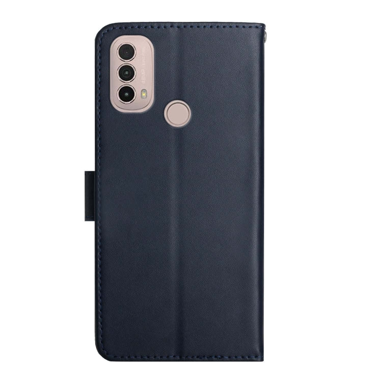 For Motorola Moto E40 Genuine Leather Fingerprint-proof Horizontal Flip Phone Case(Blue) - Motorola Cases by PMC TechLife | Online Shopping South Africa | PMC TechLife | Buy Now Pay Later Mobicred
