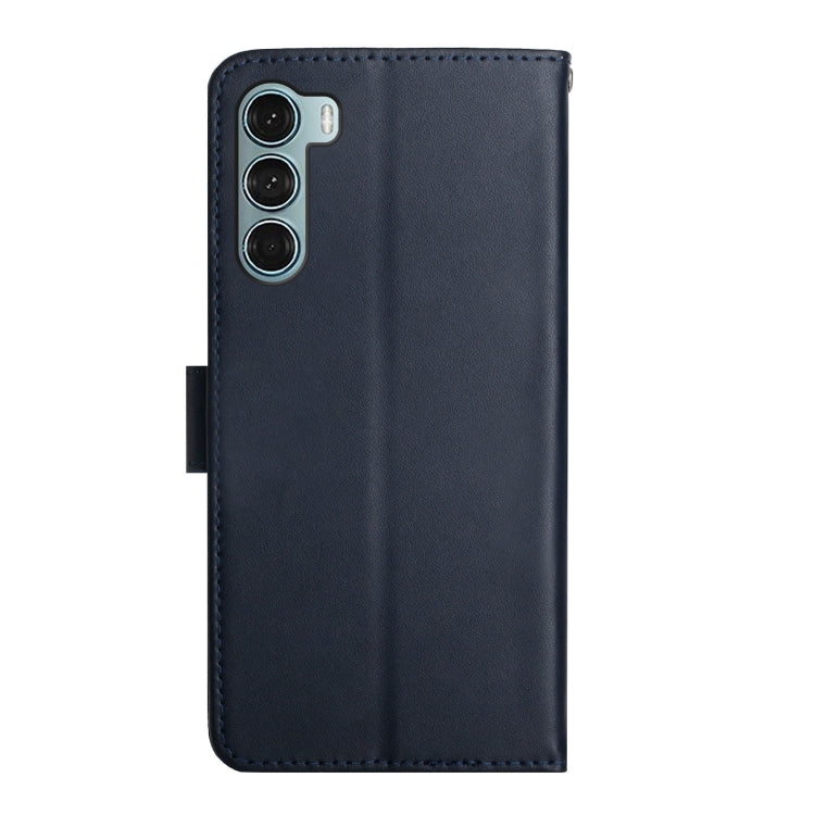 For Motorola Moto G200 5G Genuine Leather Fingerprint-proof Horizontal Flip Phone Case(Blue) - Motorola Cases by PMC TechLife | Online Shopping South Africa | PMC TechLife | Buy Now Pay Later Mobicred