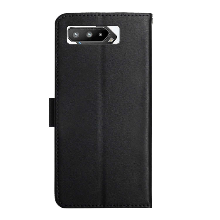 For Asus ROG Phone 5 ZS673KS Genuine Leather Fingerprint-proof Flip Phone Case(Black) - ASUS Cases by PMC TechLife | Online Shopping South Africa | PMC TechLife | Buy Now Pay Later Mobicred