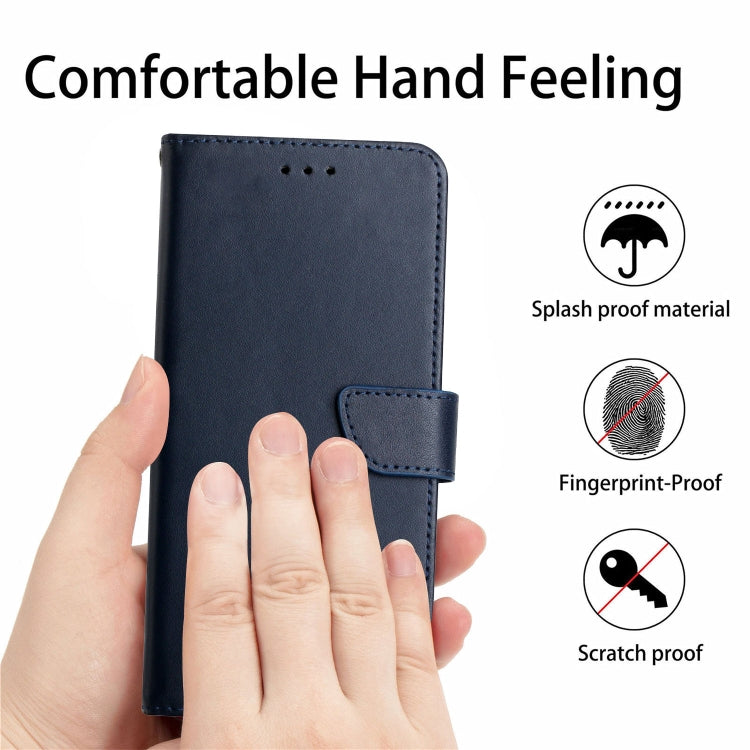 For Sony Xperia Ace II Genuine Leather Fingerprint-proof Flip Phone Case(Blue) - Sony Cases by PMC TechLife | Online Shopping South Africa | PMC TechLife | Buy Now Pay Later Mobicred