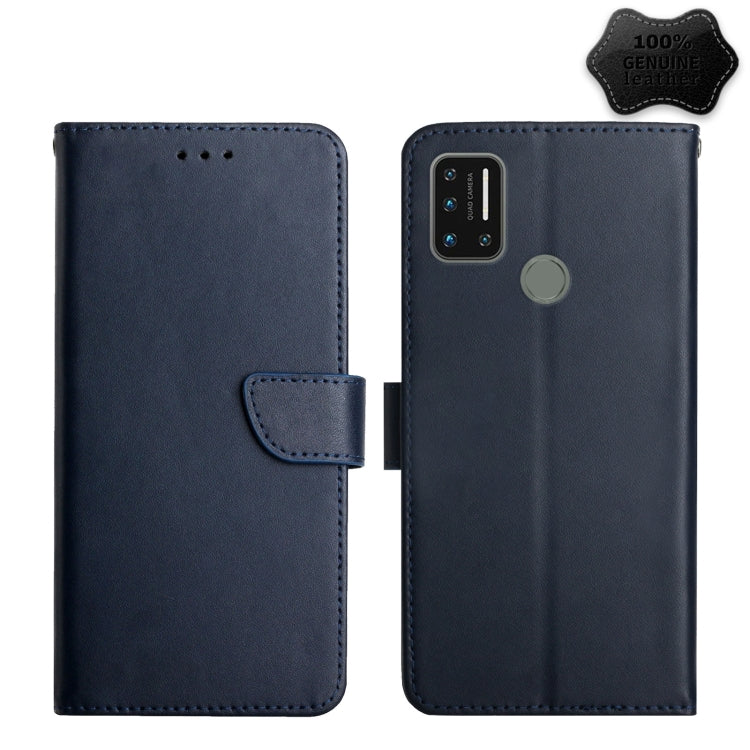 For UMIDIGI A7 Genuine Leather Fingerprint-proof Flip Phone Case(Blue) - More Brand by PMC TechLife | Online Shopping South Africa | PMC TechLife | Buy Now Pay Later Mobicred