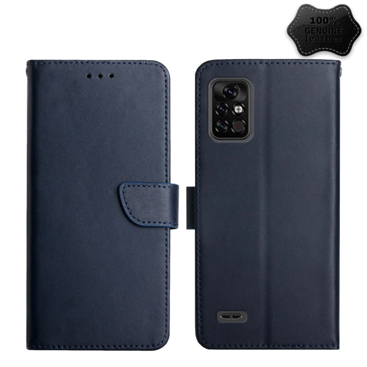For UMIDIGI BISON Pro Genuine Leather Fingerprint-proof Flip Phone Case(Blue) - More Brand by PMC TechLife | Online Shopping South Africa | PMC TechLife | Buy Now Pay Later Mobicred