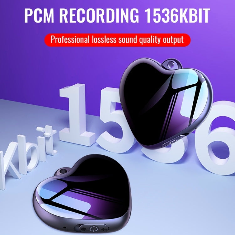 Q66 Heart Pendant Smart HD Noise Reduction Voice Control Recording Pen, Capacity:8GB - Recording Pen by PMC TechLife | Online Shopping South Africa | PMC TechLife | Buy Now Pay Later Mobicred