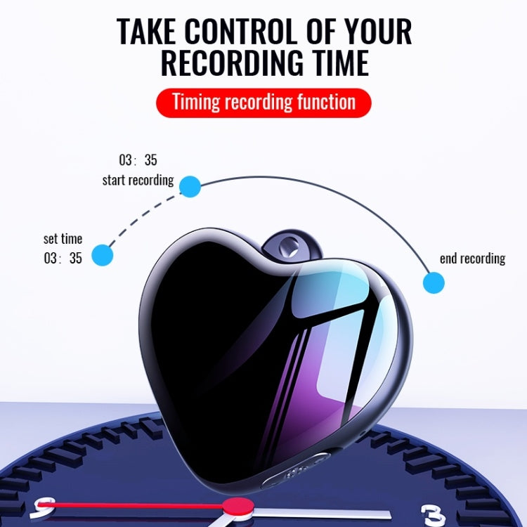Q66 Heart Pendant Smart HD Noise Reduction Voice Control Recording Pen, Capacity:32GB - free shipping - PMC Jewellery - Order now!