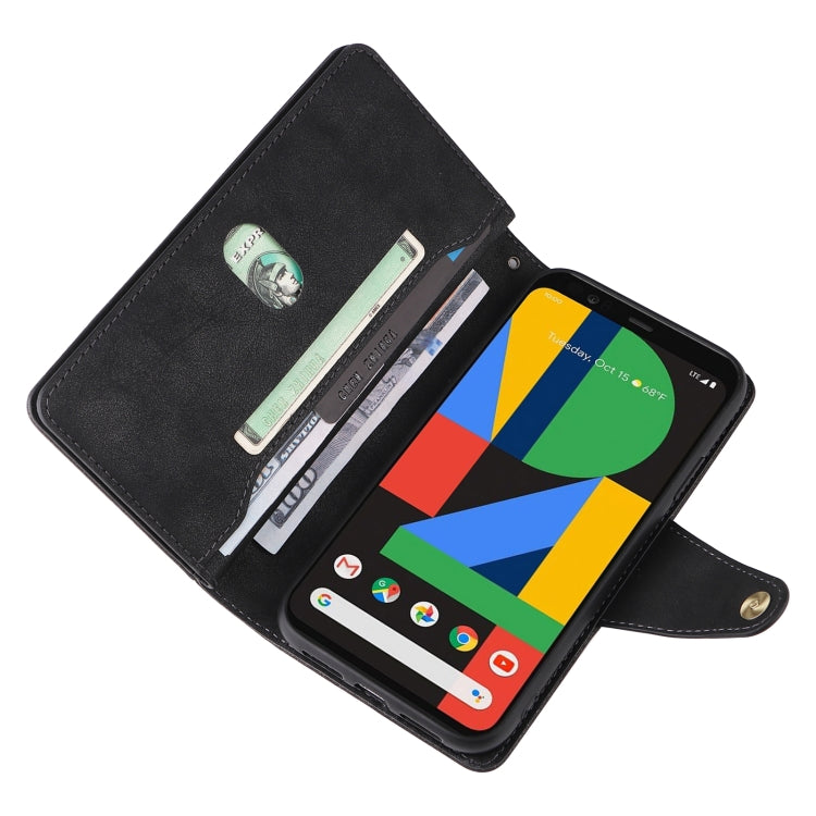 For Google Pixel 4 XL Rivet Buckle 9 Cards Three Fold Leather Phone Case(Black) - Google Cases by PMC TechLife | Online Shopping South Africa | PMC TechLife | Buy Now Pay Later Mobicred