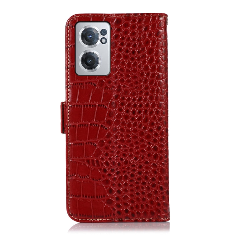 For OnePlus Nord CE 2 5G Crocodile Top Layer Cowhide Leather Phone Case(Red) - OnePlus Cases by PMC TechLife | Online Shopping South Africa | PMC TechLife | Buy Now Pay Later Mobicred