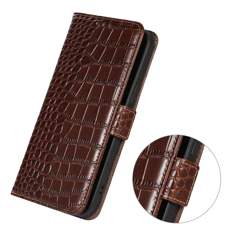 For OnePlus Nord CE 2 5G Crocodile Top Layer Cowhide Leather Phone Case(Brown) - OnePlus Cases by PMC TechLife | Online Shopping South Africa | PMC TechLife | Buy Now Pay Later Mobicred