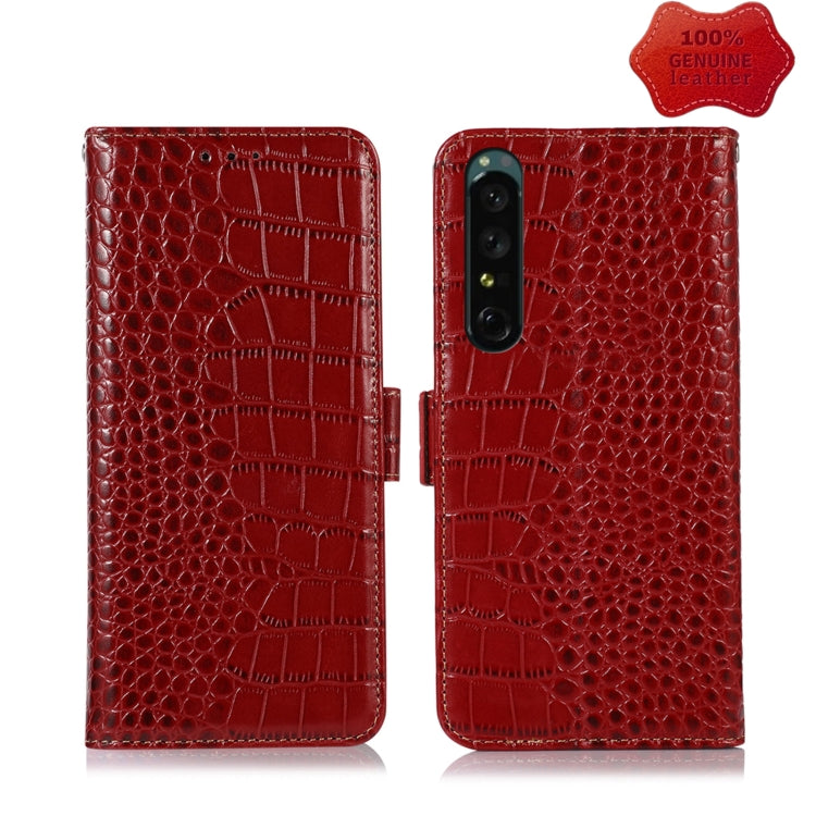 For Sony Xperia 1 IV Crocodile Top Layer Cowhide Leather Phone Case(Red) - free shipping - PMC TechLife - Order now!