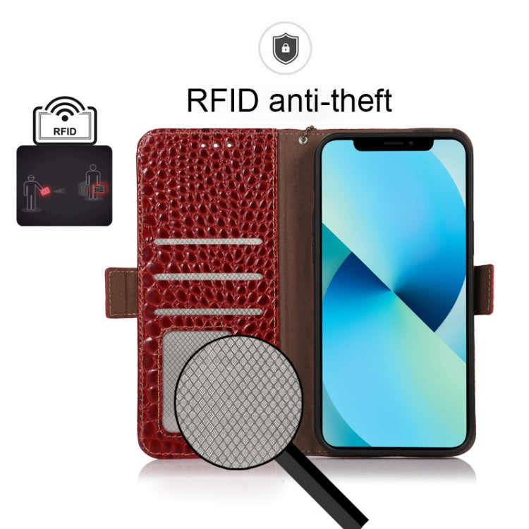 For Google Pixel 7 5G Crocodile Top Layer Cowhide Leather Phone Case(Red) - Google Cases by PMC TechLife | Online Shopping South Africa | PMC TechLife | Buy Now Pay Later Mobicred
