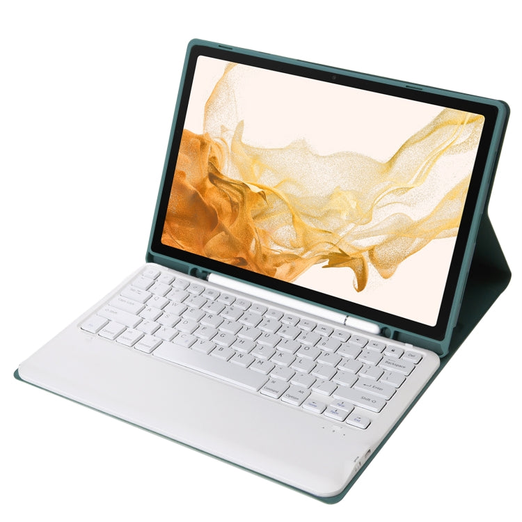 A800B Candy Color Detachable Bluetooth Keyboard Case with Pen Slot for Samsung Galaxy Tab S8+  / S7+ / S7 FE(Dark Green) - Samsung Keyboard by PMC TechLife | Online Shopping South Africa | PMC TechLife
