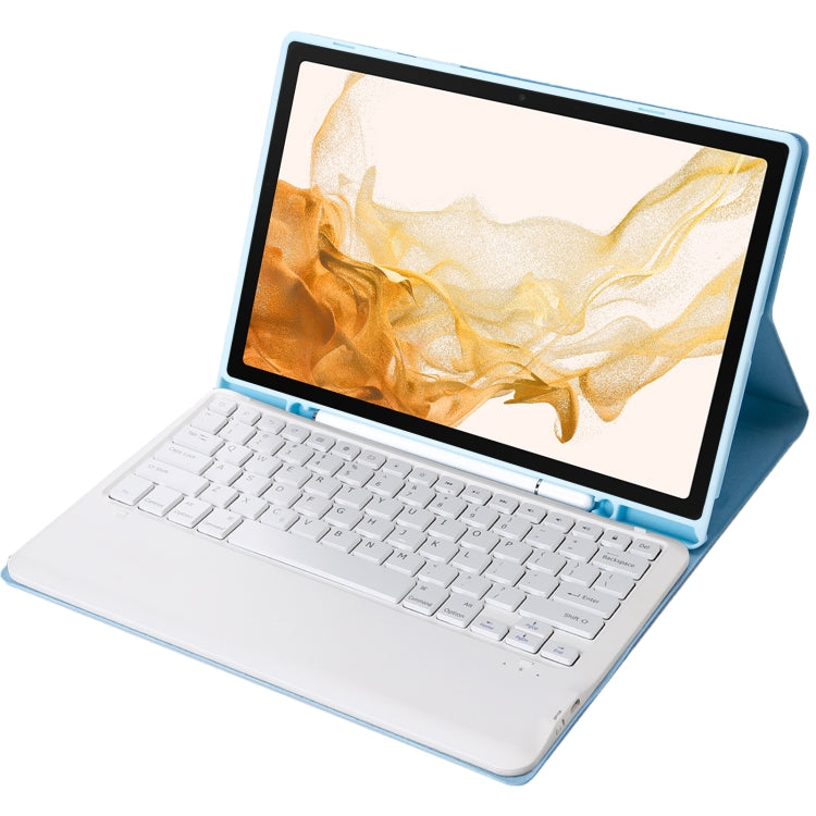 A800B Candy Color Detachable Bluetooth Keyboard Case with Pen Slot for Samsung Galaxy Tab S8+  / S7+ / S7 FE(Ice Blue) - Samsung Keyboard by PMC TechLife | Online Shopping South Africa | PMC TechLife