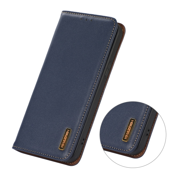 For Sony Xperia 10 IV KHAZNEH Nappa Top Layer Cowhide Leather Phone Case(Blue) - Sony Cases by PMC TechLife | Online Shopping South Africa | PMC TechLife | Buy Now Pay Later Mobicred