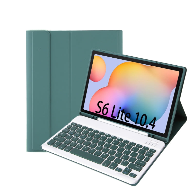 A610B Candy Color Bluetooth Keyboard Leather Case with Pen Slot For Samsung Galaxy Tab S6 Lite 10.4 inch SM-P610 / SM-P615(Dark Green) - free shipping - PMC TechLife - Order now!