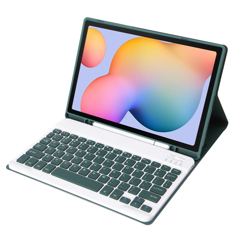 A610B Candy Color Bluetooth Keyboard Leather Case with Pen Slot For Samsung Galaxy Tab S6 Lite 10.4 inch SM-P610 / SM-P615(Dark Green) - free shipping - PMC TechLife - Order now!