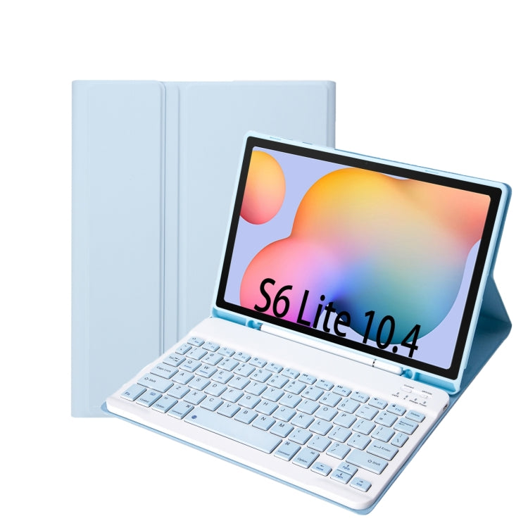 A610B Candy Color Bluetooth Keyboard Leather Case with Pen Slot For Samsung Galaxy Tab S6 Lite 10.4 inch SM-P610 / SM-P615(White Ice) - Samsung Keyboard by PMC TechLife | Online Shopping South Africa | PMC TechLife