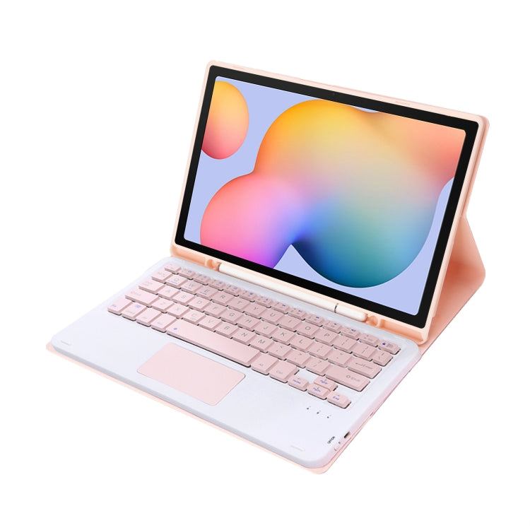 A610B-A Candy Color Bluetooth Keyboard Leather Case with Pen Slot & Touchpad For Samsung Galaxy Tab S6 Lite 10.4 inch SM-P610 / SM-P615(Pink) - Samsung Keyboard by PMC TechLife | Online Shopping South Africa | PMC TechLife