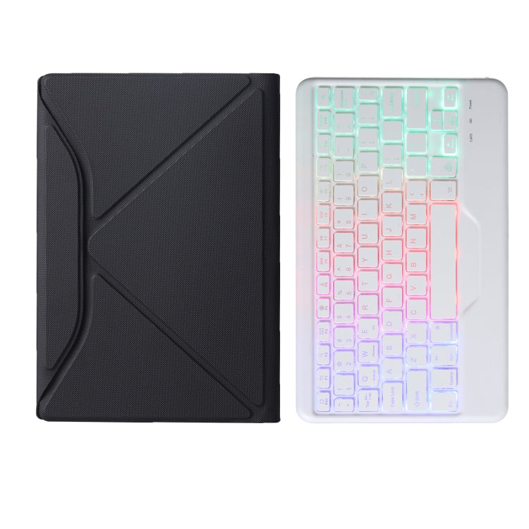 B0N5S Backlight Diamond Texture Bluetooth Keyboard Leather Case with Triangle Back Support For Xiaomi Pad 5 / 5 Pro(Black + White) - Others Keyboard by PMC TechLife | Online Shopping South Africa | PMC TechLife