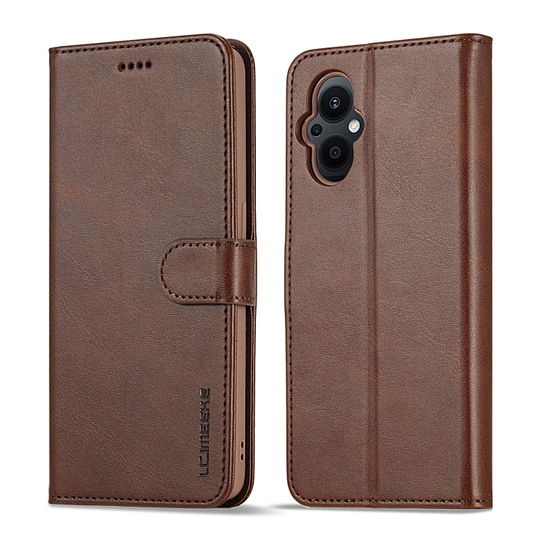 For OPPO A96 5G / Reno7 Z 5G LC.IMEEKE Calf Texture Leather Phone Case(Coffee) - OPPO Cases by LC.IMEEKE | Online Shopping South Africa | PMC TechLife | Buy Now Pay Later Mobicred
