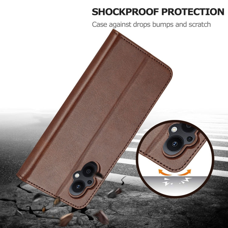 For OPPO A96 5G / Reno7 Z 5G LC.IMEEKE Calf Texture Leather Phone Case(Coffee) - OPPO Cases by LC.IMEEKE | Online Shopping South Africa | PMC TechLife | Buy Now Pay Later Mobicred