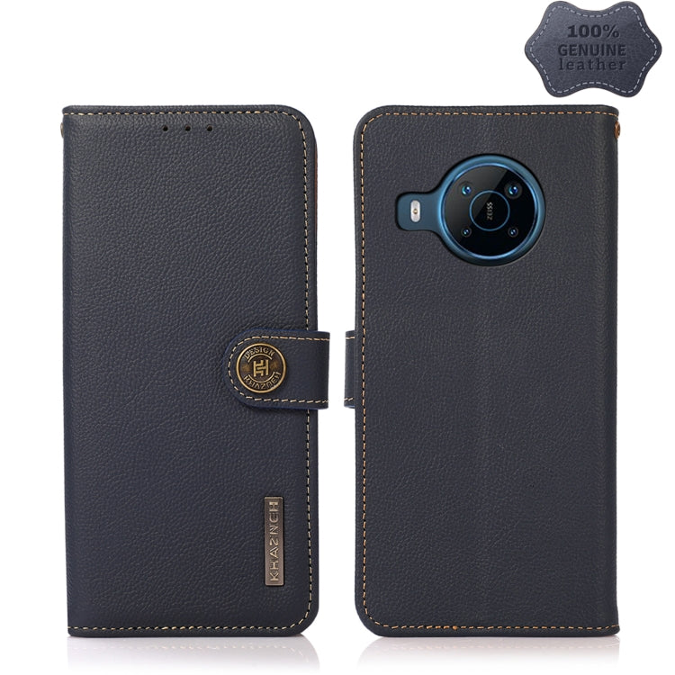 For Nokia X100 KHAZNEH Custer Genuine Leather RFID Phone Case(Blue) - Nokia Cases by PMC TechLife | Online Shopping South Africa | PMC TechLife | Buy Now Pay Later Mobicred