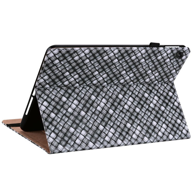 For Lenovo Tab M10 Plus 10.6 3rd Gen. Color Weave Leather Tablet Case with Holder(Black) - Lenovo by PMC TechLife | Online Shopping South Africa | PMC TechLife | Buy Now Pay Later Mobicred