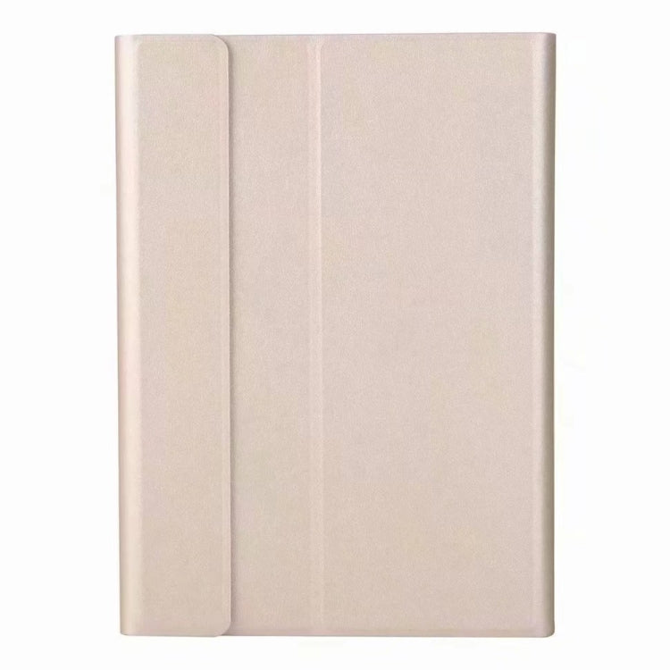 Round Cap Bluetooth Keyboard Leather Case with Pen Slot for Samsung Galaxy Tab S6 Lite, Specification:without Touchpad(Gold+White Keyboard) - Samsung Keyboard by PMC TechLife | Online Shopping South Africa | PMC TechLife