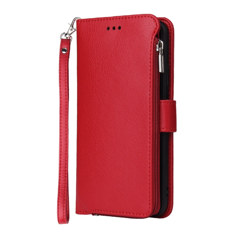 For Huawei P30 Pro Microfiber Zipper Horizontal Flip Leather Case(Red) - Huawei Cases by PMC TechLife | Online Shopping South Africa | PMC TechLife | Buy Now Pay Later Mobicred